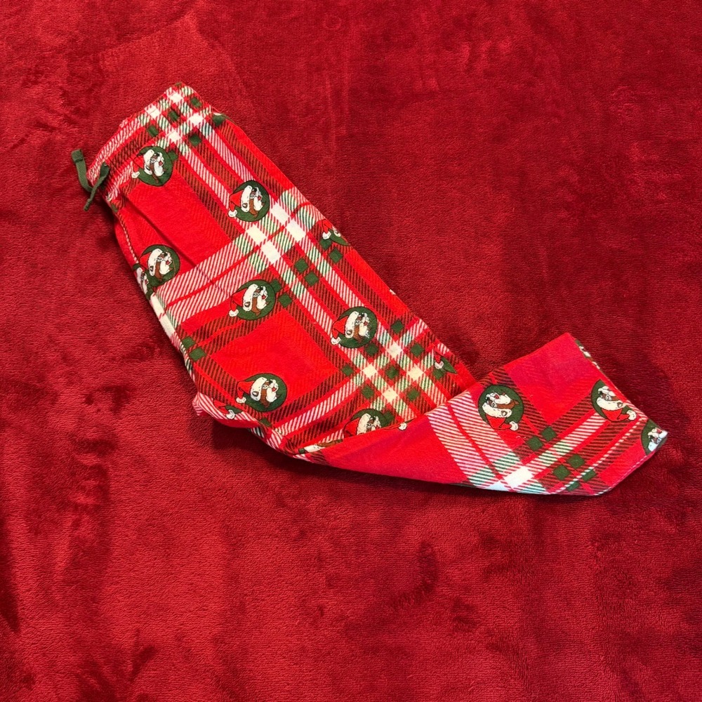 Buc-ees Kids Christmas Pajama Pants Red Plaid Santa Beaver Holiday Sleepwear
